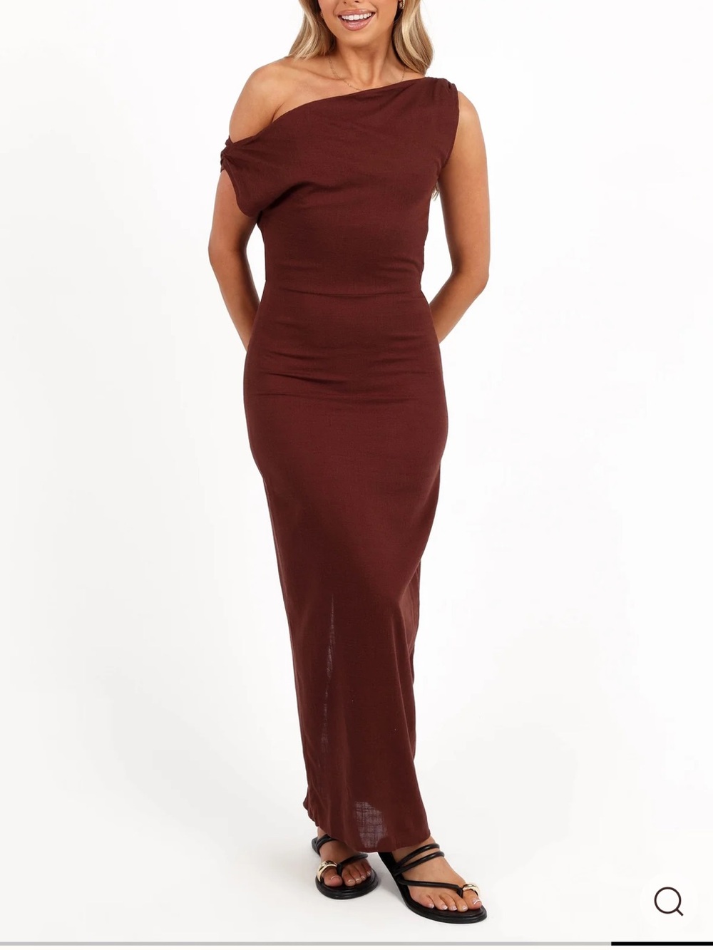 Petal & Pup Kassie Off Shoulder Dress - Chocolate Brown